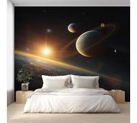 Générique Papier Peint Panoramique Univers, Papier Peint Galaxie Espace Planète Fond pour Chambre Wallpaper, Fresque Murale pour Salon Salle Deco Murale, 500x350cm D&O165