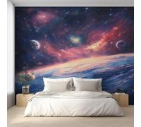 Générique Papier Peint Panoramique Univers, Papier Peint Planète Nébuleuse Fond pour Chambre Wallpaper, Fresque Murale pour Salon Salle Deco Murale, 500x350cm D&O50