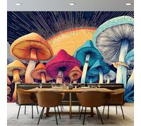 Générique Papier Peint Panoramique Usine - Papier Peint Intissé motif Champignons Lignes pour Chambre Salon Bureau Décoration, Poster Tableaux Photo d'intérieur Murales 250 x 175 cm