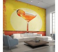 Générique Papier Peint Panoramique Verre a Vin 450x315, Tapisserie Murales Papier Peint Verre a Cocktail Vintage Décoration Murale Salon, Intissé Wallpaper W&46