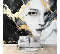 Générique Papier Peint Panoramique Visage Humain Abstrait En Marbre 500x280 cm Papier Peint Intissé Mural, Poster Geant Mural 3D, pour Salon Chambre d'enfants restaurant Décoration Murale