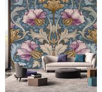 Générique Papier Peint Panoramique William Morris - Papier Peint Fleur Rétro - Deco Chambre Salon - Fresque Murale - Wallpaper - 400x280 cm A-5108