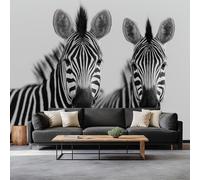 Générique Papier Peint Panoramique Zèbre 300 x 210 cm Fresque Murale, Animal Intissé Murale Moderne - Pour Salon Chambre D'Enfants Restaurant Papier Peint Intissé