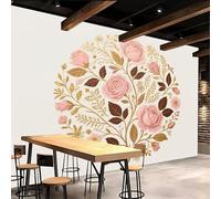 Générique Papier Peint Panoramique300x256cm Fleurs papier peint panoramique nature Or Vintage Toile de qualité supérieure à effet peinture, assemblage invisible, pour chambre d’amis