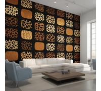 Générique Papier Peint Patchwork, Motif Papier Peint Intissé Panoramique Léopard 300x210 Wallpaper Pour Salon Chambre Deco Murale W54