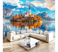 Générique Papier Peint Paysages D'automne De Lacs Et De Montagnes 3D Panoramique intissé Murale Papier Peint xxl Fresque Murale Moderne Peinture Murale Décorative pour Salon Chambre 350x256 5yf94