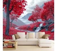 Générique Papier Peint Pelable Et Autocollant Érable Rouge Fresque Murale 3D Autocollante Jardin Mural Pour Adultes Enfants Chambre Photo Art Décor Peintures 365 x 254 cm