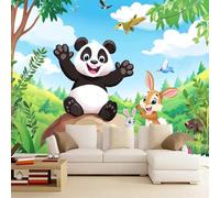 Générique Papier Peint Pelable Et Autocollant Panda Fresque Murale 3D Autocollante Lapin Mural Pour Adultes Enfants Chambre Photo Art Décor Peintures 350 x 245 cm
