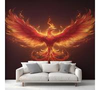 Générique Papier Peint Phénix Papier Peint Panoramique Fire Power Mythologie Grecque Papiers Peints Intissé Fresque Murale, Decoration Chambre Salon Wallpaper, 300 x 210 cm 32&I