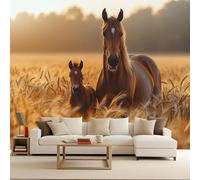Générique papier peint Photo 3d 250x175cm Cheval Chaud tapisserie murales papier peint Série Wild Freedom Transformation Instantanée Murale Maison Poster Tendance Art Mural DIY Facile à Poser