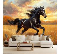 Générique papier peint Photo 3d 250x175cm Cheval De Puissance tapisserie murales papier peint Série Wild Freedom Transformation Instantanée Murale Maison Poster Tendance Art Mural DIY Facile à Poser