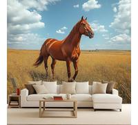 Générique papier peint Photo 3d 250x175cm Cheval Des Prairies tapisserie murales papier peint Série Wild Gratuite Transformation Instantanée Murale Maison Poster Tendance Art Mural DIY Facile à Poser