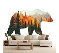 Générique papier peint Photo 3d 250x175cm Ours tapisserie murales papier peint Série Forêt Silhouette Transformation Instantanée Murale Maison Poster Tendance Art Mural DIY Facile à Poser