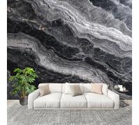 Générique Papier Peint Photo Auto-Adhésif 200x140 cm Moderne Marbre Texture Peler Et Coller 3D Panoramique Papier Peint Noir Et Blanc Fresque Murale HD Intissé Poster Geant Stickers muraux