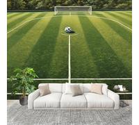 Générique Papier Peint Photo Auto-Adhésif 200x140 cm Terrain De Football Sports ThèMe Peler Et Coller 3D Panoramique Papier Peint Vert Fresque Murale HD Intissé Poster Geant Stickers muraux
