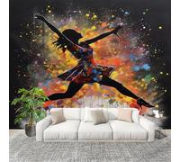 Générique Papier Peint Photo Auto-Adhésif 250x175 cm Art Pop Danseurs Silhouettes Peler Et Coller 3D Panoramique Papier Peint Coloré Fresque Murale HD Intissé Poster Geant Stickers muraux