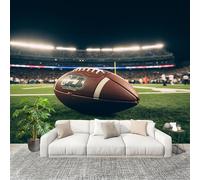 Générique Papier Peint Photo Auto-Adhésif 300x210 cm 3d Rugby Sports Peler Et Coller 3D Panoramique Papier Peint Vert Fresque Murale HD Intissé Poster Geant Stickers muraux