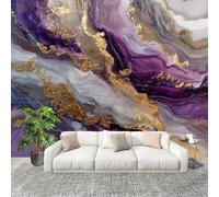 Générique Papier Peint Photo Auto-Adhésif 300x210 cm Luxe Marbre Fluidité Art Peler Et Coller 3D Panoramique Papier Peint Violet Fresque Murale HD Intissé Poster Geant Stickers muraux