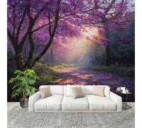 Générique Papier Peint Photo Auto-Adhésif 300x210 cm Ruelle Romantique Et AniméE Peler Et Coller 3D Panoramique Papier Peint Violet Fresque Murale HD Intissé Poster Geant Stickers muraux