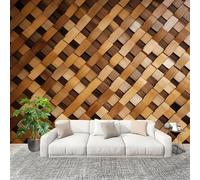 Générique Papier Peint Photo Auto-Adhésif 350x256 cm 3d Tissage Texture Peler Et Coller 3D Panoramique Papier Peint Brun Fresque Murale HD Intissé Poster Geant Stickers muraux