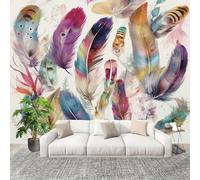 Générique Papier Peint Photo Auto-Adhésif 350x256 cm RomantiquePlumesMotifs Peler Et Coller 3D Panoramique Papier Peint Coloré Fresque Murale HD Intissé Poster Geant Stickers muraux
