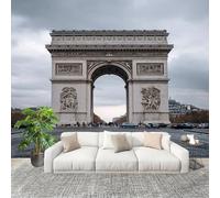 Générique Papier Peint Photo Auto-Adhésif 400x280 cm Le Magnifique Arc De Triomphe Peler Et Coller 3D Panoramique Papier Peint Gris Fresque Murale HD Intissé Poster Geant Stickers muraux