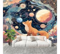 Générique Papier Peint Photo Auto-Adhésif 400x280 cm Thème de l'univers en dessin animé Peler Et Coller 3D Panoramique Papier Peint Bleu Fresque Murale HD Intissé Poster Geant Stickers muraux