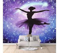 Générique Papier Peint Photo Ballet 250x175 cm Papier Peint Danse Galaxie Effet 3D Pas de Support Adhésif Tissu Intissé Installation Facile et Durable pour Salon Chambre Bureau Restaurant Poster