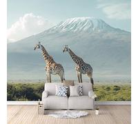 Générique Papier Peint Photo Girafe 450x315 cm Poster Animal Impression 3D Couleurs Vives Pas de support adhésif Tissu Intissé Installation Facile et Durable pour Salon Chambre Bureau Restaurant