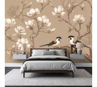 Générique Papier Peint Photo Intissé 250 x 175 cm, Papier Peint Mural Panoramique Géant, Décoration Murale Magnolia chinois pie Brun Clair Imprimée pour Salon Chambre Couloir Hôtel Mur TV