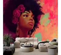 Générique Papier Peint Photo Intissé Élégant Féminin Vibrant Floral, Papier Peint Mural Panoramique Rose - Fresque Murale Photo Tapisserie pour Décoration Chambre Salon, 200 x 140 cm (L x H)