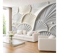 Générique Papier Peint Photo Intissé Premium De Luxe Effet 3D Moderne Coquillages et Perles 500 × 350 cm (L × H) Décoration Murale Minimaliste Sur Le Thème Marin pour Salon Chambre Canapé Ou Fond Tv.