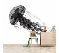 Générique Papier Peint Photo MéDuse Noire 400x280 cm Papier Peint MéDuse Effet 3D Pas de Support Adhésif Tissu Intissé Installation Facile et Durable pour Salon Chambre Bureau Restaurant Poster