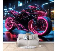 Générique Papier Peint Photo Motos 150x105 cm Papier Peint Locomotives Effet 3D Pas de Support Adhésif Tissu Intissé Installation Facile et Durable pour Salon Chambre Bureau Restaurant Poster