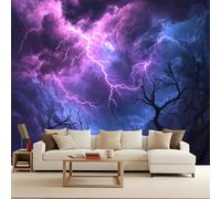 Générique Papier Peint Photo Murale 400x280 cm Ciel Tonnerre Nuages Éclairs 3D Effets Muraux Tissus Non Tissés Mat Wallpaper Poster Décor Murale pour Salon Chambre Couloir Bureau Rénovation de Maison