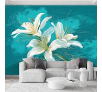 Générique Papier Peint Photo Panoramique Plante Fleurs De Lis Étamines 250 x 175 cm Fresque Murale, Peinture À L’Huile Intissé Murale Moderne - Pour Bureau Chambre Papier Peint Photo
