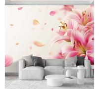 Générique Papier Peint Photo Panoramique Plante Fleurs De Lis Étamines 400 x 280 cm Fresque Murale, Réalisme Intissé Murale Moderne - Pour Suite Principale Chambre De Mariage Papier Peint Photo