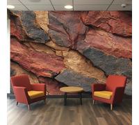 Generique Papier Peint Pierre Panoramique Murale, Intissé Papier Peint 3D Terracotta Brique Salon Chambre Cuisine, Pierre Decoratif Mural 200 x 140 cm