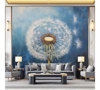 Générique Papier Peint Pissenlits Ciel Bleu Panoramique 3D Papier Peint Style De Peinture À L'Huile Murale Salon Chambre à Coucher Maison Décoration Intérieure (350 x 256 cm (W x H))