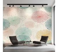 Générique Papier Peint Pissenlits Papier Peint Panoramique Botanique Abstrait Plante Papiers Peints Intissé Fresque Murale, Decoration Chambre Salon Wallpaper, 150 x 105 cm LN&VJ