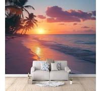 Générique Papier Peint Plage 500 x 280 cm - Décoration Murale Palmiers De Sunset Beach Moderne - Tapisserie Murales Papier Peint intissé pour Chambre Salon - Poster Tableaux Photo Muraux