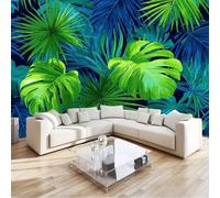 Générique Papier Peint Plantes Exotiques, Papier Peint Panoramique Tropical Feuilles 350 X 256 Cm 3D Fresque Intissé Vert Poster Geant Mural Pour Salon Chambre D'Enfants Restaurant Décoration Murale