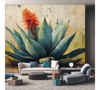 Générique Papier Peint Plantes Succulentes 350X250cm, Papier Peint Intissé Cactus Plante Désert Salon Chambre Panoramique Decoration, Fresque Murale Décoration Murale D11