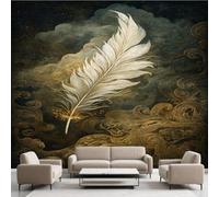 Générique Papier Peint Plumes Dlottantes Fantaisie, Vintage Texture Totem Murale 315 x 450 cm, Exotiques Stickers Muraux pour Salon Chambre Salle de Bain Autocollant Décoration Murale