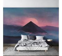 Générique Papier Peint Pyramide Intissé, 500 x 350 (L x H) | Papier Peint Panoramique Coucher de Soleil Désert, Motif Pyramide Décoration Murale, Papiers Peints pour Salon Chambre saf-21