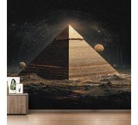 Générique Papier Peint Pyramide Papier Peint Panoramique Planète égypte Galaxie Papiers Peints Intissé Fresque Murale, Decoration Chambre Salon Wallpaper, 500 x 260 cm GI&3