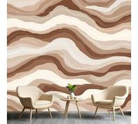 Générique Papier Peint Rayures Vagues, Fresque Murale Abstraite Effet 3D, Papier Peint Intissé Moderne Full HD pour Chambre Salon Mur TV Bureau Hôtel, Décoration Murale 300 x 210 cm(L x H) &B430