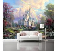 Générique Papier Peint Rêve Architecture Plantes, Couleur Papier Peint Photo Fresque Murale Décoration Décor Imprimé Tissu pour Salon Chambre à Coucher 350 x 256 cm（WxH