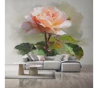 Générique Papier Peint Rose 450X260cm, Papier Peint Intissé Fleur Modern Aquarelle Salon Chambre Panoramique Decoration, Fresque Murale Décoration Murale D29