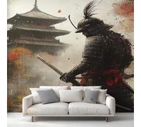Générique Papier Peint Samouraï Japonais Papier Peint Panoramique Asiatique Bushido Japonais Oriental Papiers Peints Intissé Fresque Murale, Decoration Chambre Salon Wallpaper, 300 x 210 cm NG-09